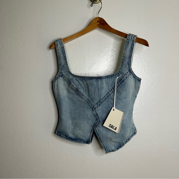 NWT Dala Denim Broken Corset Jean Top Size 28/ US Small - Picture 6 of 16